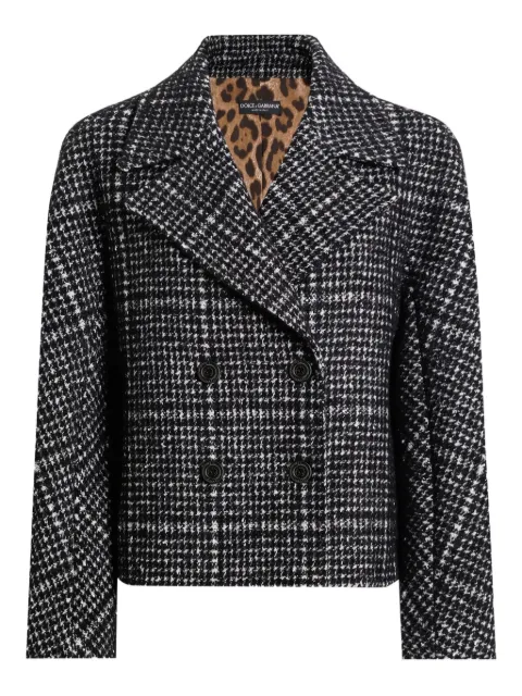 Dolce & Gabbana check-pattern double-breasted jacket Grey F27GDTFQZAO