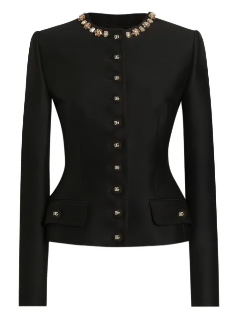 Dolce & Gabbana DNA embellished button-up jacket Black F27BIZFU3R1