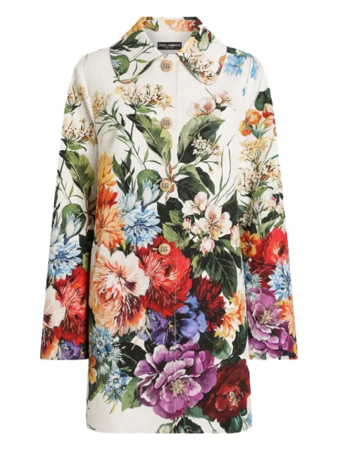 Dolce & Gabbana floral-print coat White F0W4ETFSRQU