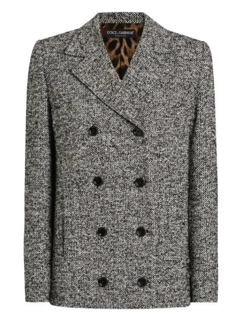 Dolce & Gabbana double-breasted tweed jacket Black F0W3OTFMZAK