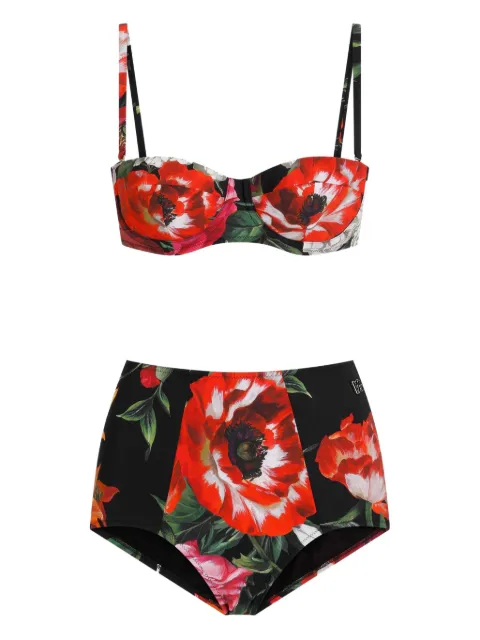 Dolce & Gabbana floral-print bikini set Black O8A27JFSGXA