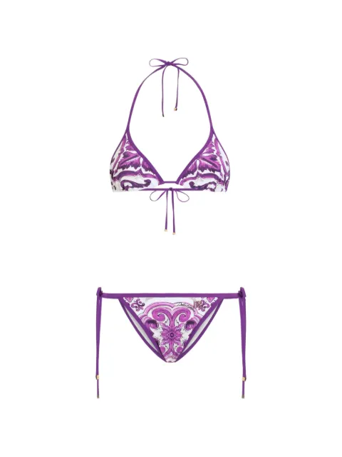 Dolce & Gabbana Majolica-print bikini White O8A02JONO19
