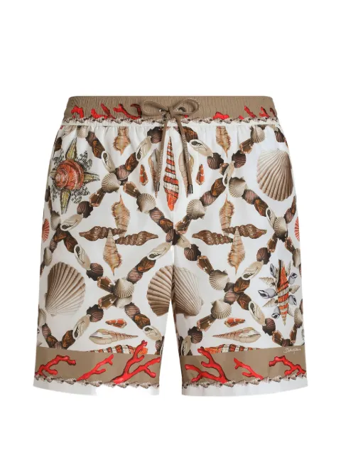 Dolce & Gabbana shell-print swim shorts Neutrals M4F50TFIM68