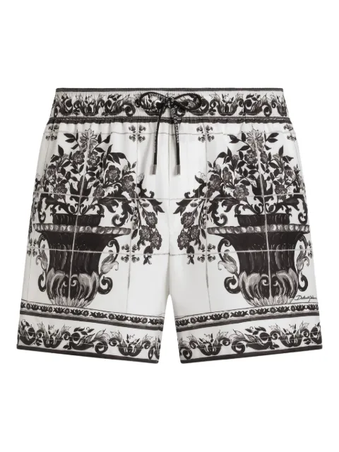 Dolce & Gabbana graphic-print swim shorts White M4F34TFIM6S
