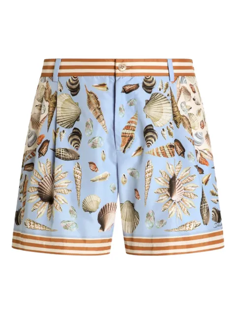 Dolce & Gabbana shell-print tailored shorts Blue M4E68TFIM69
