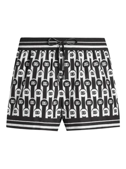 Dolce & Gabbana logo-pattern swim shorts Black M4E48TFIM7C