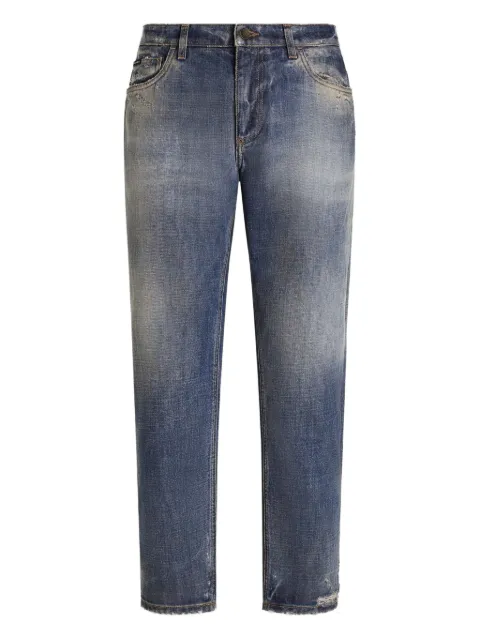 Dolce & Gabbana faded-effect logo-plaque jeans Blue GYJDADG8NX2