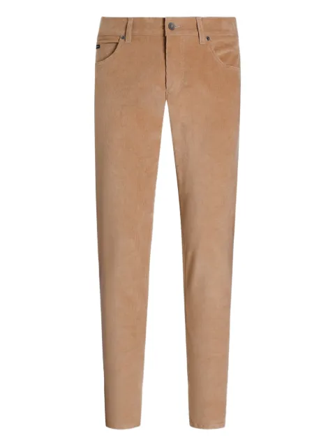 Dolce & Gabbana corduroy logo-plaque trousers Brown GYJCCTGJ589