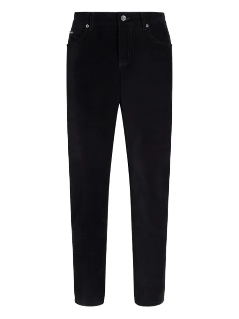 Dolce & Gabbana logo-plaque corduroy trousers Black GYJCCTGJ589