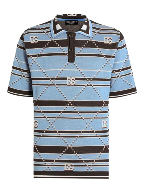 Dolce & Gabbana cotton polo shirt Blue GXZ91TJBCHC