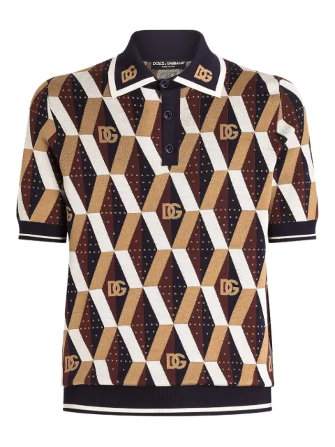 Dolce & Gabbana stretch-silk polo shirt Neutrals GXZ15TJBSN1