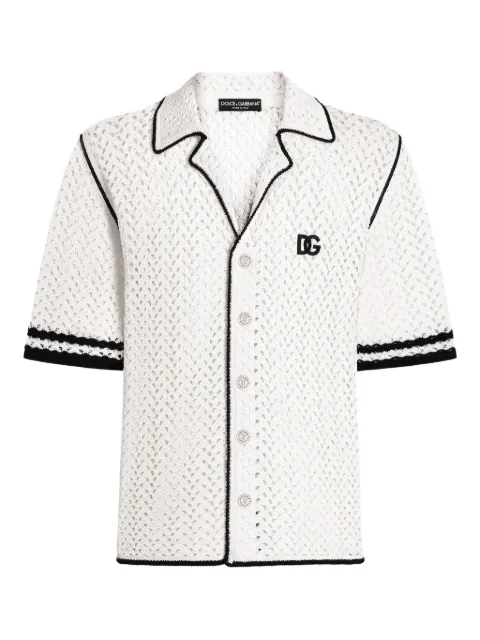 Dolce & Gabbana knitted short-sleeve shirt White GXVD0ZJBCHE