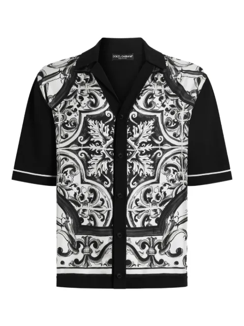 Dolce & Gabbana Majolica-print shirt Black GXVC0TJFMZG