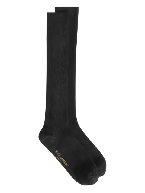 Dolce & Gabbana knee-high ribbed socks Black GX04KTJFMNB