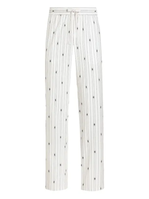 Dolce & Gabbana striped logo-print trousers White GVRMATHJMQR