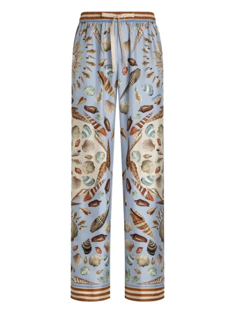 Dolce & Gabbana shell-print pajama trousers Blue GVRMATHI1ZB