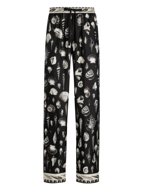 Dolce & Gabbana shell-print silk trousers Black GVRMATHI1ZA