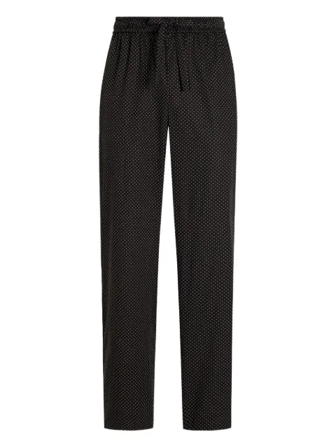 Dolce & Gabbana micro-dot drawstring trousers Black GVRMATFMRBN