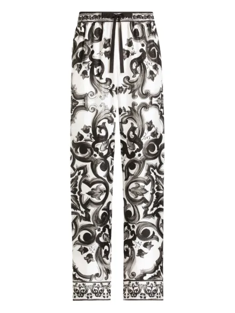Dolce & Gabbana Majolica-print trousers White GVRMATHI1SV