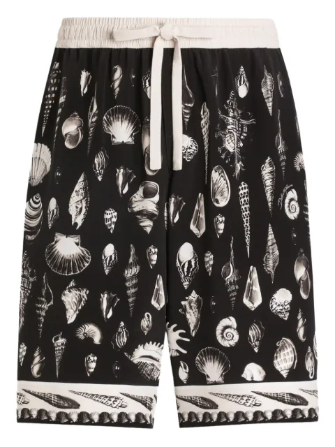 Dolce & Gabbana seashell-print drawstring shorts Black GV37ATHI1ZF