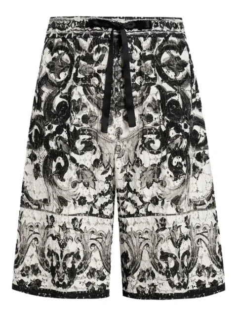 Dolce & Gabbana Majolica-print cotton shorts Black GV37ATHH5EK