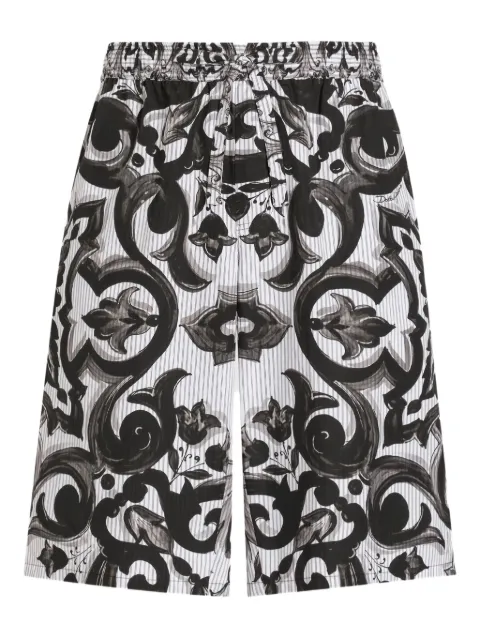 Dolce & Gabbana Maiolica-print shorts Black GV37ATGJ618