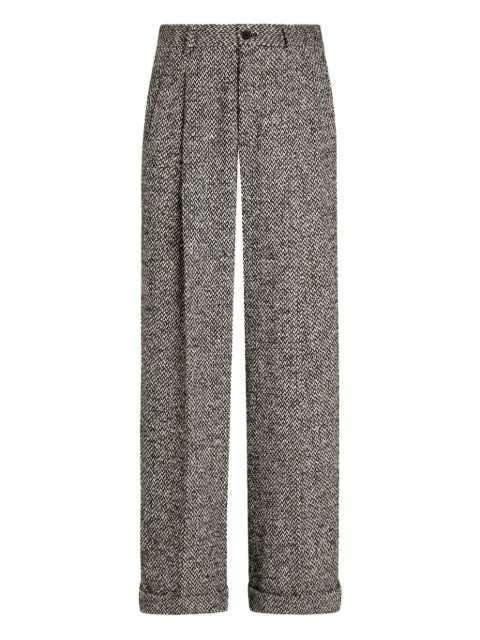 Dolce & Gabbana pleated-front herringbone trousers Grey GP16OTFMZAJ