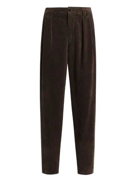 Dolce & Gabbana pleated corduroy regular trousers Brown GP13XTG8NN6