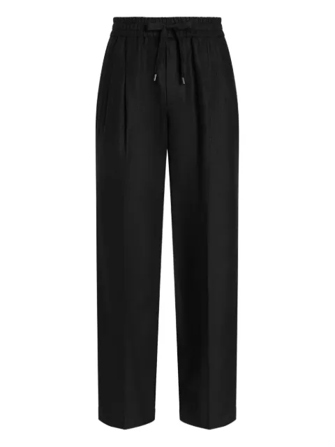 Dolce & Gabbana drawstring-waist pleated trousers Black GP12RZFU4JB