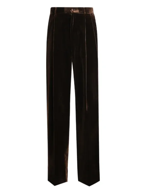 Dolce & Gabbana pleated velvet trousers Brown GP0N5TFUVG7