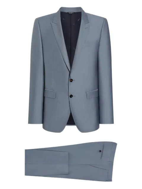 Dolce & Gabbana single-breasted wool and silk suit Blue GK0RMTGJ725