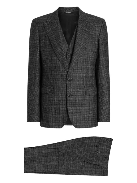 Dolce & Gabbana check-pattern three-piece suit Grey GK02XTFQ3FU