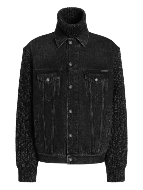 Dolce & Gabbana knitted-panel denim jacket Black G9BTPDGJ701