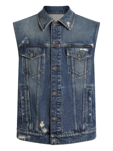 Dolce & Gabbana denim corduroy gilet Blue G9BRJDG8NK1