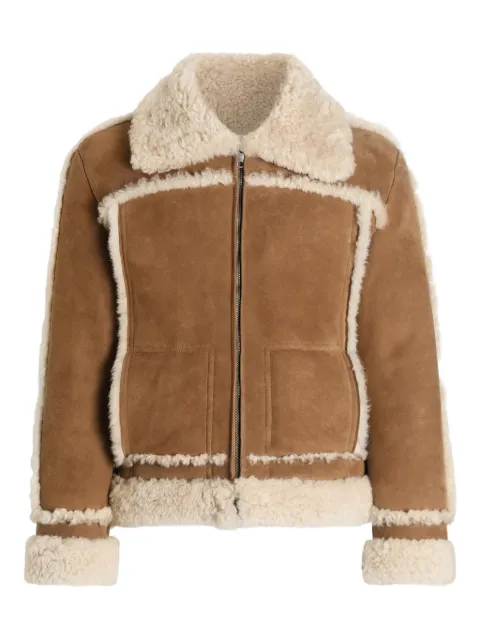 Dolce & Gabbana suede shearling jacket Brown G9BQNLFUP91