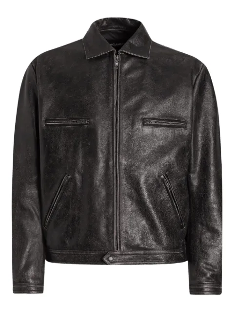 Dolce & Gabbana zip-fastening leather jacket Black G9BQILHULXK