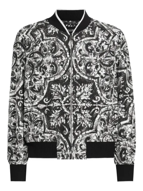 Dolce & Gabbana silk bomber jacket White G9BOSTISMKF