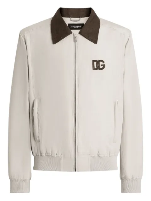 Dolce & Gabbana zip-up bomber jacket Neutrals G9BODZFUTAZ