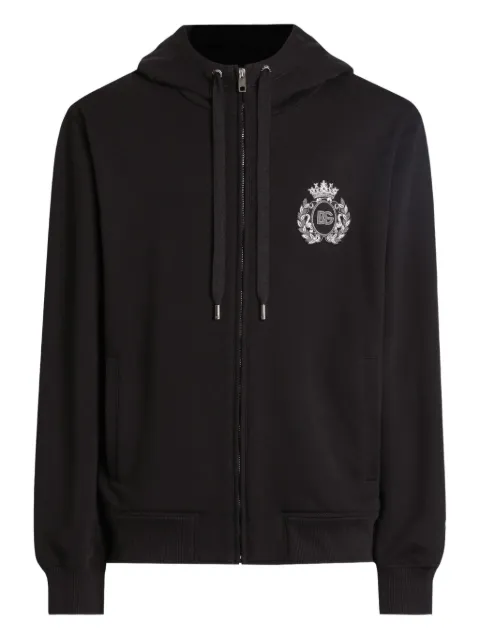 Dolce & Gabbana logo-applqiué zip-up sweater Black G9BGDZG7PJ7
