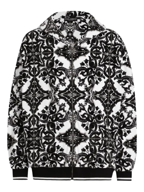 Dolce & Gabbana Majolica-print hoodie Black G9AYCTG7PGR