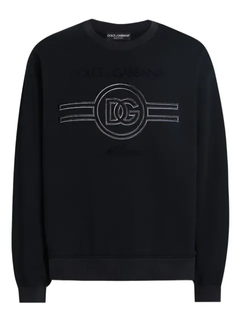 Dolce & Gabbana logo-embellished crew-neck sweatshirt Blue G9AHSZG7PGB