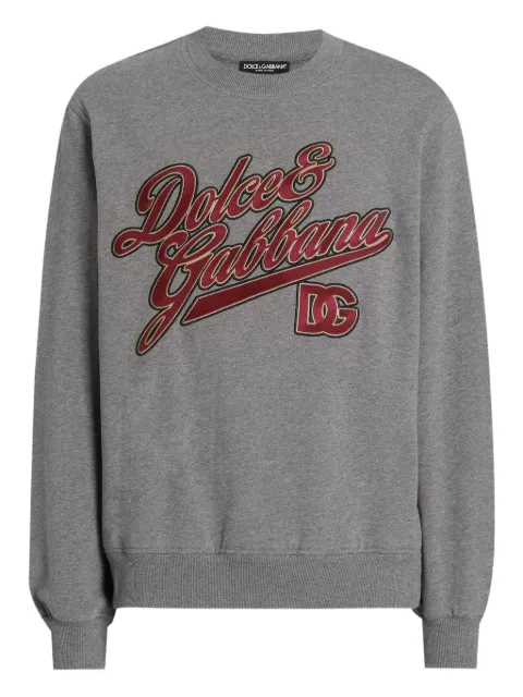 Dolce & Gabbana logo-embroidered sweatshirt Grey G9ABJZG7PFV