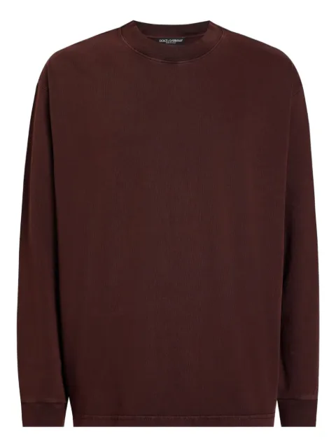 Dolce & Gabbana long-sleeve crew-neck T-shirt Brown G8SY0TG7PK5