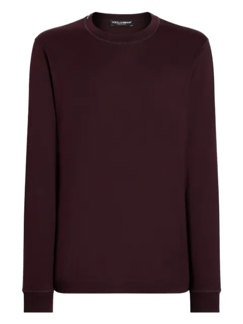 Dolce & Gabbana long-sleeve cotton T-shirt Purple G8SX5TFU7EQ