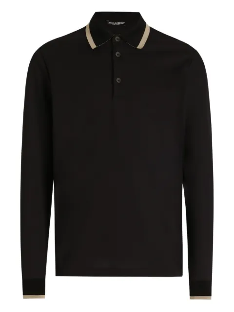 Dolce & Gabbana long-sleeved polo shirt Black G8SW0THU7VD