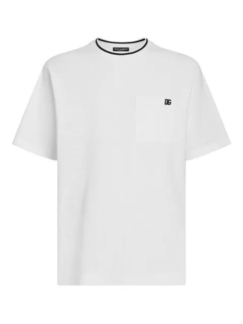 Dolce & Gabbana logo-embroidered cotton T-shirt White G8ST3ZHU7UT