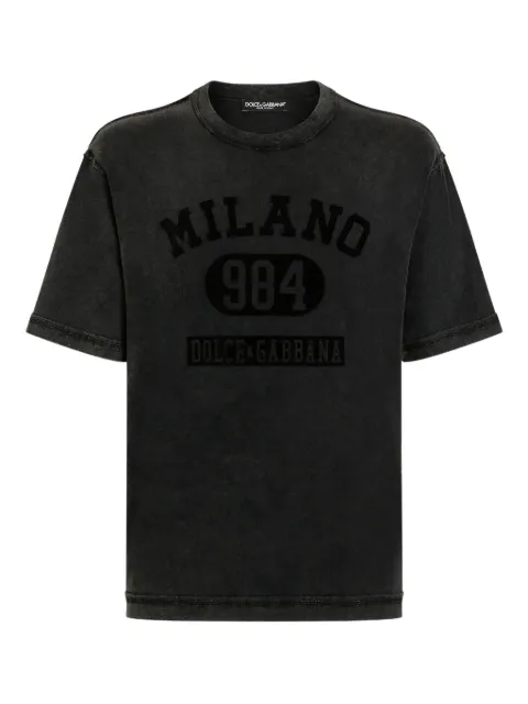 Dolce & Gabbana Milano 984 printed cotton T-shirt Grey G8RI4TG7PK9
