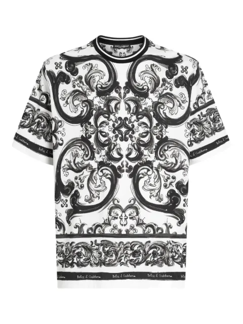 Dolce & Gabbana Majolica-print T-shirt White G8PN9TII7HM