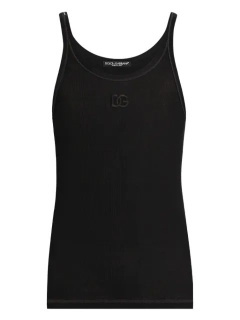 Dolce & Gabbana cotton tank top Black G8PA8ZG7PGP