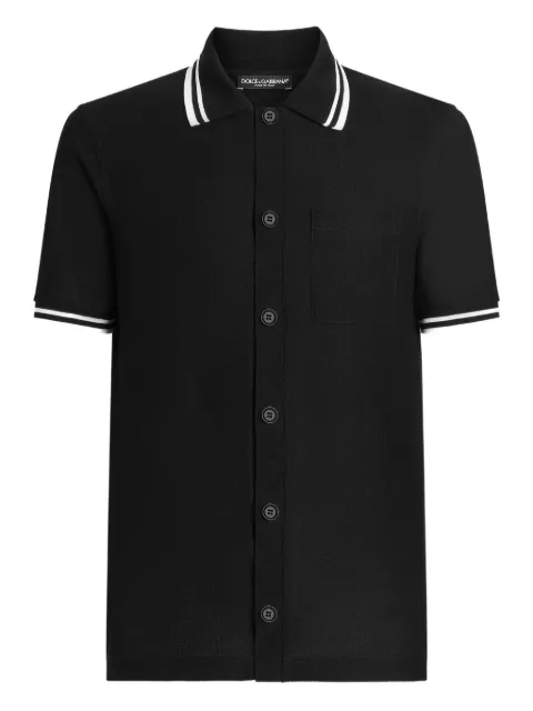 Dolce & Gabbana short-sleeves cotton shirt Black G5NQ1THU7UT